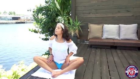 Ebony Vienna Black gets interrupted by one of her boyfriends pals. Vienna is pretty horny and decides to have sex with him.