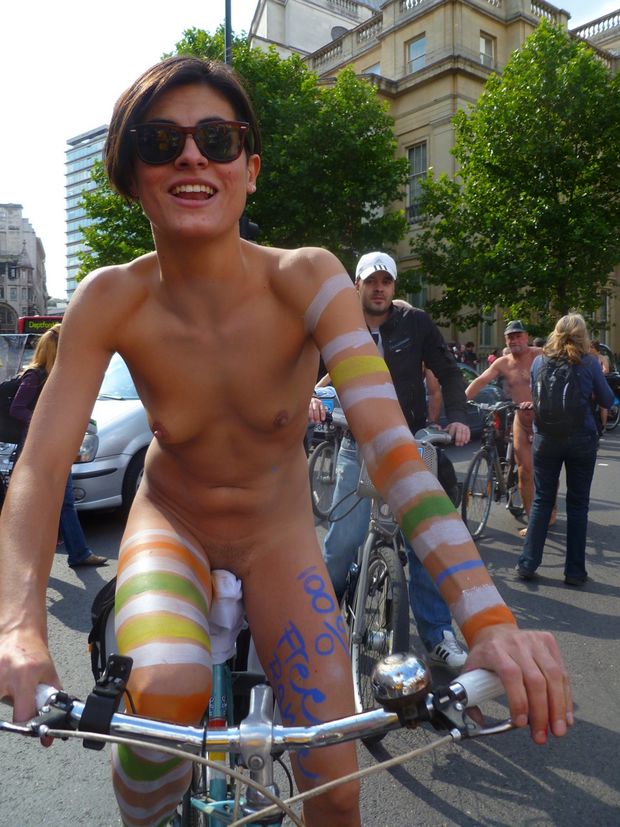 Nude cyclist at WNBR