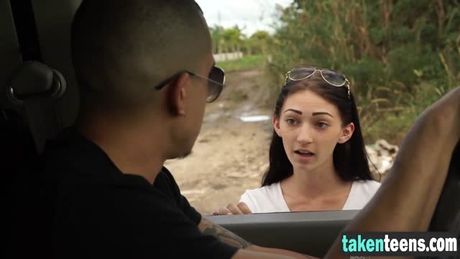 Teen tied and fucked in a strangers van