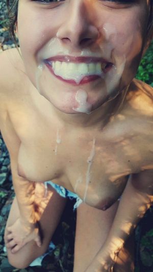 messy gf in the yard