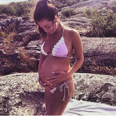 married pregnant brunette
