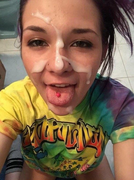 Sexy amateur gets a face full of cum