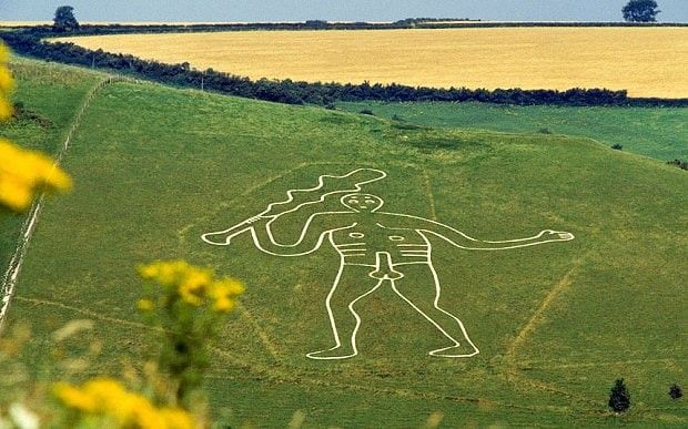 The Cerne Abbas Giant, Ancient Phallic Chalk Figure, Dorset UK