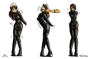 bondage cartoon armbinder gag