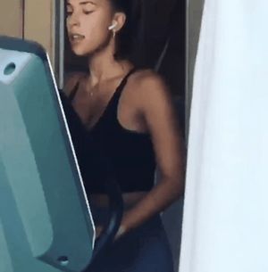 Devin Brugman boobs bouncing on elliptical