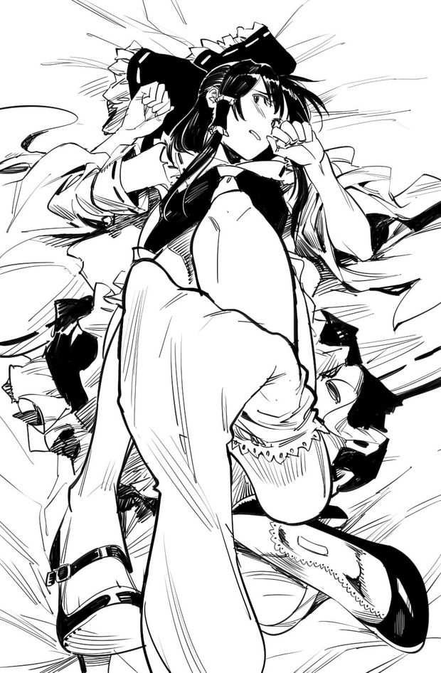 hakurei reimu (touhou) drawn by ruukii drift