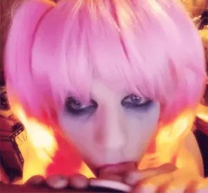 A gif of me sucking on my dildo on webcam.