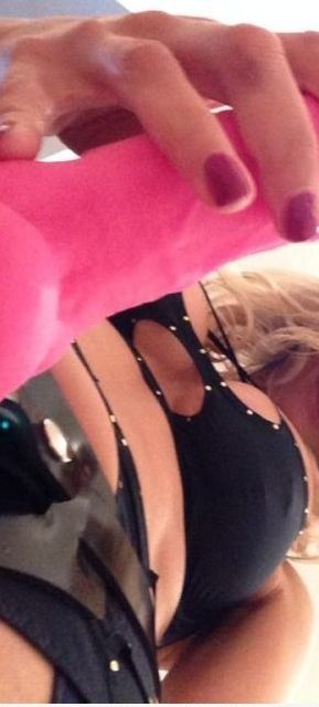 blonde with pegging equipment as seen from below