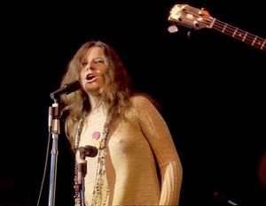 Blues-rock singer Janis Joplin burst on the scene in 1967 at the Monterey Pop Festival. Lead singer of Big Brother and the Holding Company.