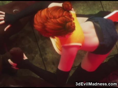 3D Monster Ravaging Skinny Teen!