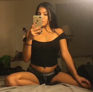 Mexican Teen Mom Model María Guadalupe Hernandez is wearing Calvin Klein underwear