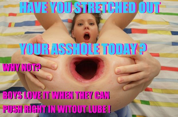 Stretch out your asshole everyday. Then let him slide right inside without any lube.