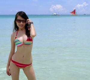Hot Pinay Babe With A Hot Body In Sunglasses On A Philippines Beach