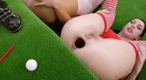 Isabella Clark gapes wide to take a golf ball in her ass