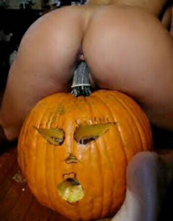 Jack O Lantern being used as a sex toy