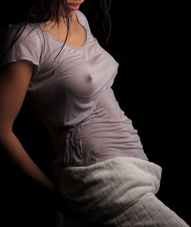 Woman in a wet T-shirt by tosherr
