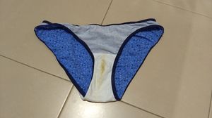 Wife's dirty blue panties