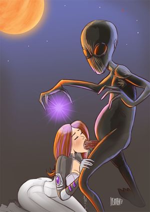 Redhead sucking of alien