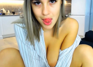 Enchanting eyes and large breasts