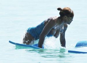 Tennis legend Serena Williams tits pop out at the beach