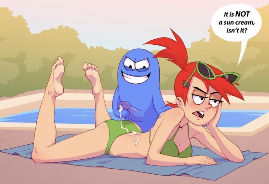 Frankie Foster & Bloo at the pool