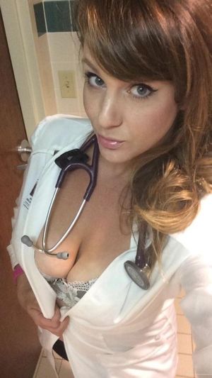 busty brunette doctor