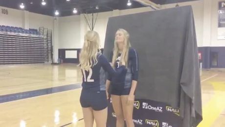 Whores playing volleyball!