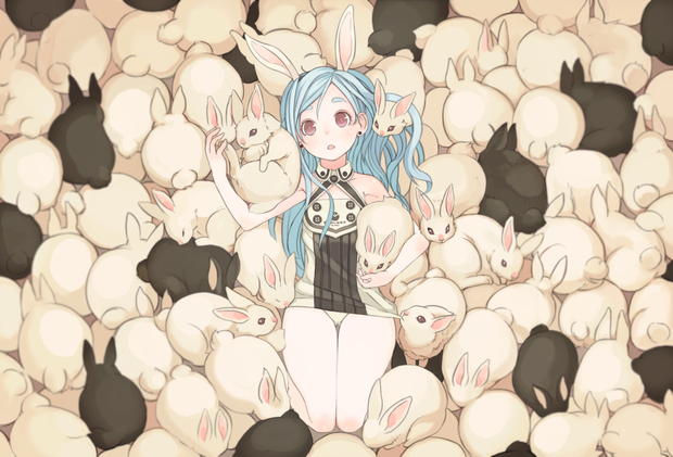 grl with bunnies