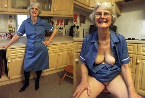 GILF in kitchen