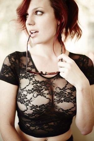 Redhead in lingerie