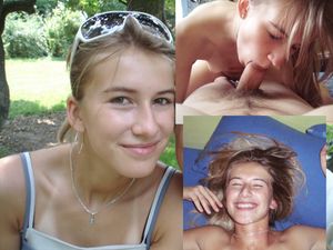 cute teen dressed undressed blowjob facial