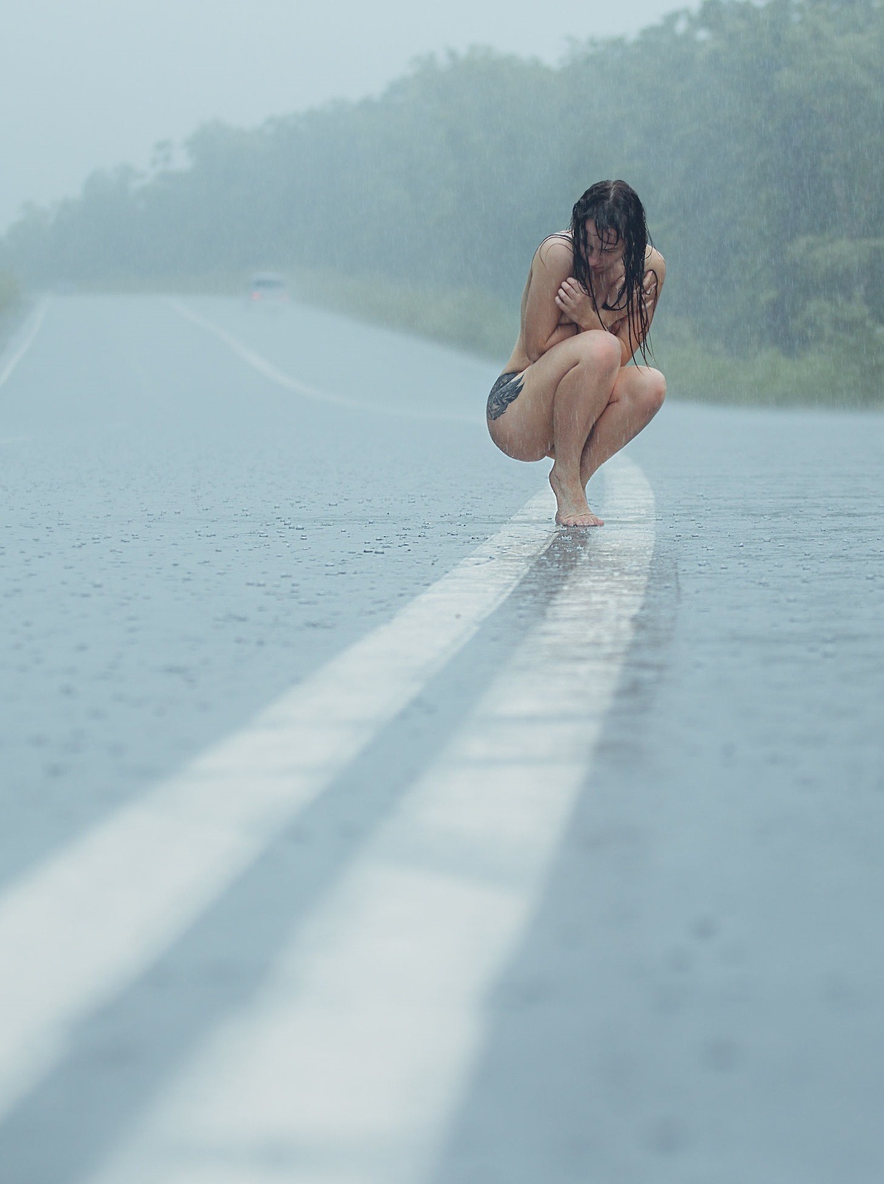 In the rain