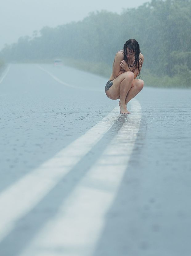 In the rain