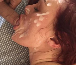 Cum all over her face