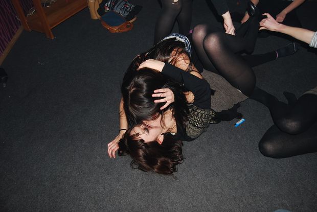 Amateurs Making Out in Black Tights