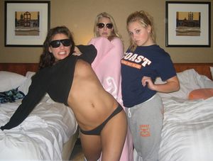 College student lesbian GFs have fun in the dorm