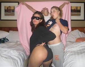 College student lesbian GFs have fun in the dorm