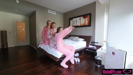 BFFs slumber party turns to hardcore sex