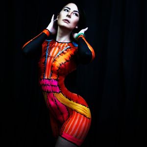 Oct 03, 2016 Photo by: Michelle Heffner Body Painting based on dress seen on Fashion Week