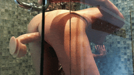 Amazing self fucking in the shower