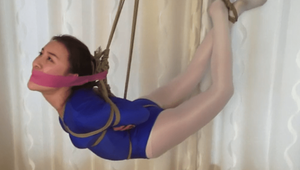 Cute Asian Ballerina Hogtied And Lifted Off The Ground