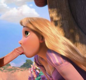 Rapunzel learning to gobble cock.