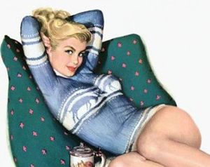 Sexy Christmas sweater pin up