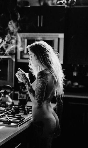 Black and white babe