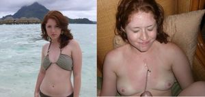 redhead mom dressed undressed facial