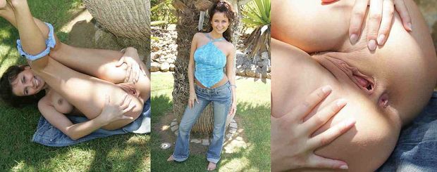 Sexy girlfiend likes to show her pussy and asshole off in public park