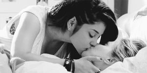 Mmm..I liked that (Blonde and Brunette Kissing)