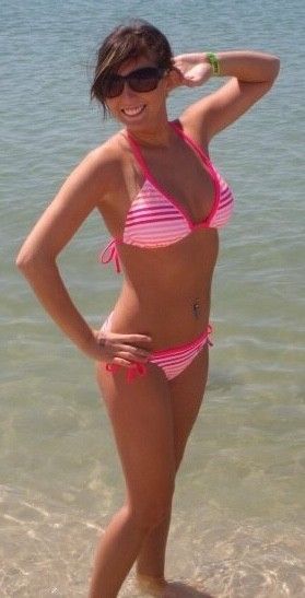 Slut in a pink bikini