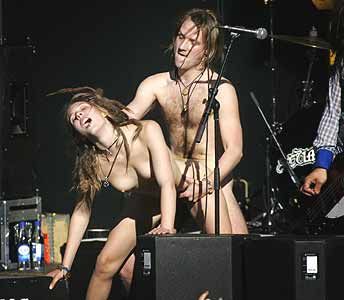 Fucked on stage at a concert by a band member.