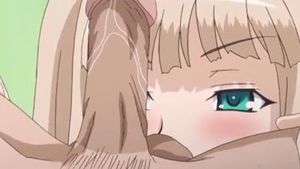 Hentai Cutey Blonde Blowjob and Rimjob